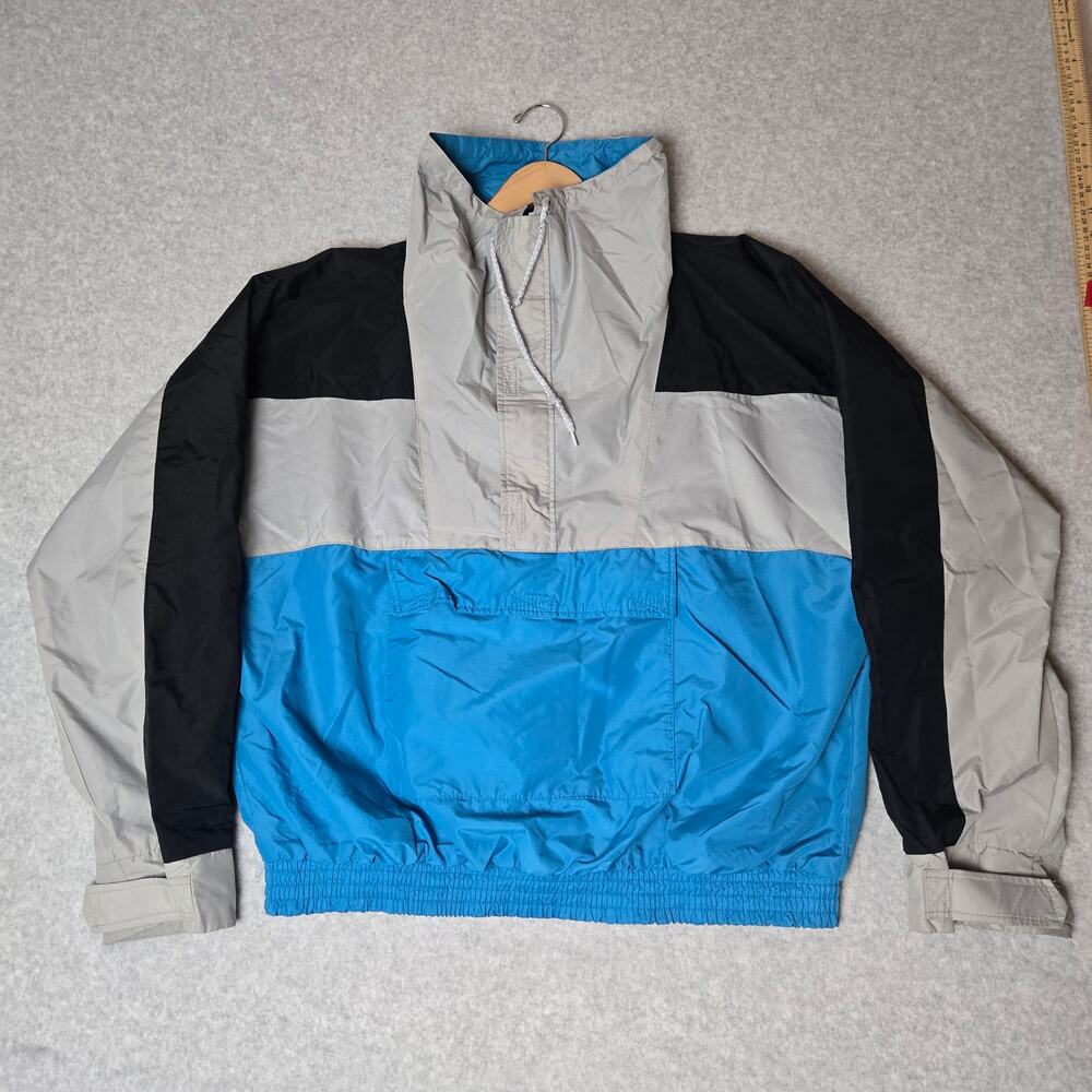 Vintage 80s/90s Hill Toppers Colorblock Anorak Turquoise Ski Jacket - Size XL